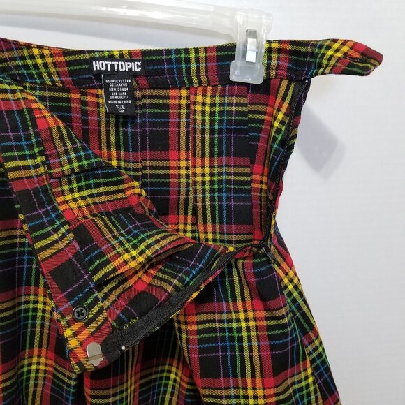 Hot Topic skirt Small Rainbow Plaid Double Buckle Pleated Pride schoolgirl mini - Picture 11 of 15